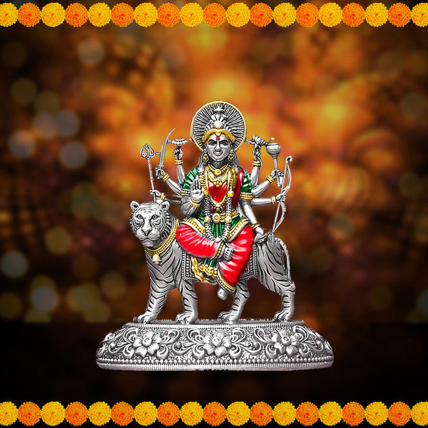 925 Silver Ambey Mata Ji 2D Idol