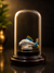 The Prosperity Fish – 999 Pure Silver Showpiece in Glass Dome (Blue & Gold)