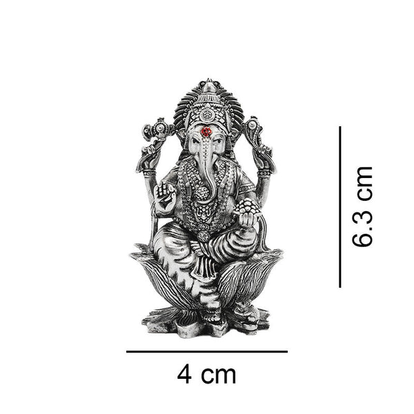 925 Silver Ganesha 3D Idol