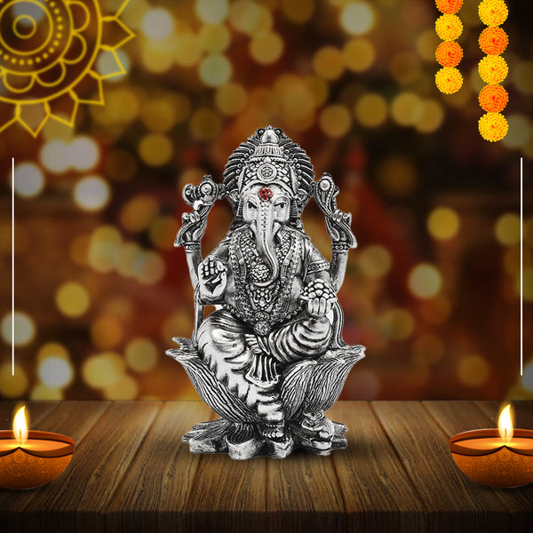 925 Silver Ganesha 3D Idol