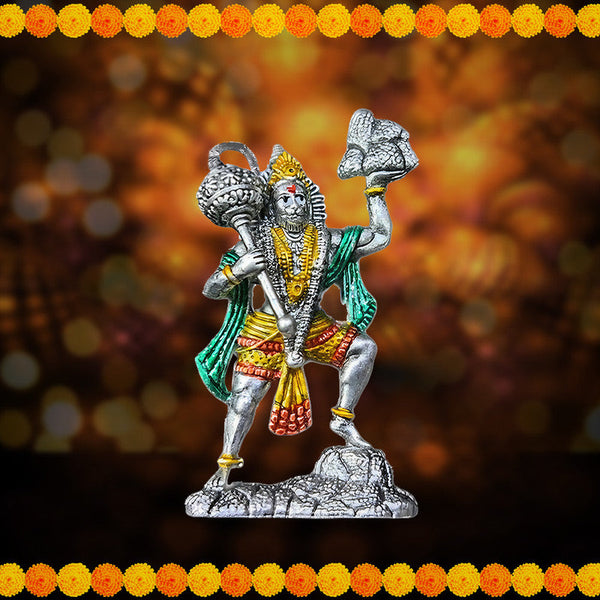 925 Pure Silver Hanuman Ji 3D Idol