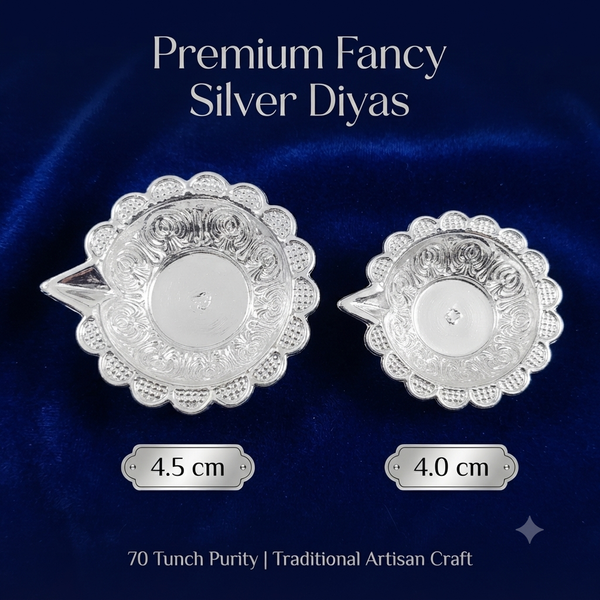 Premium Fancy Silver Diya – 70 Tunch Silver