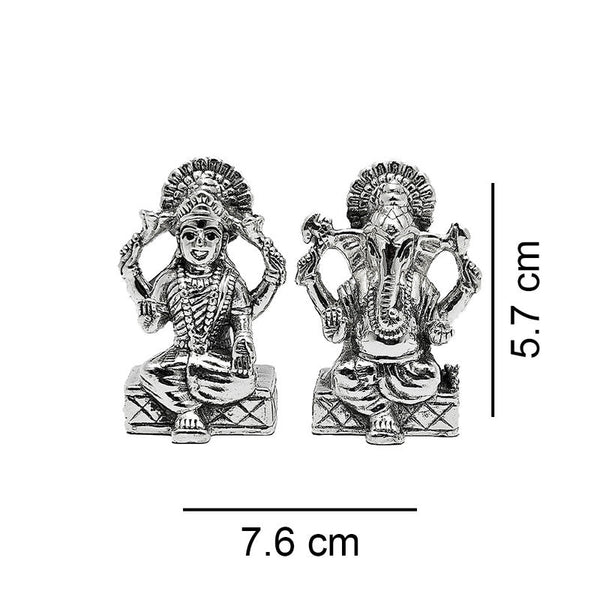 999 Silver Lakshmi Ganesh 3D Idol