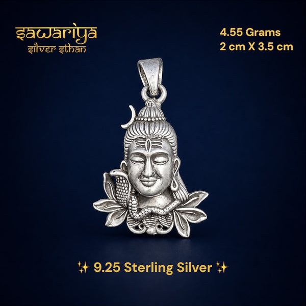 Premium Lord Shiva Pendant – 9.25 Sterling Silver