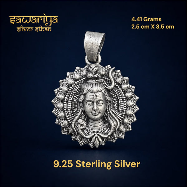 Mahadev Silver Locket – Pure 925 Sterling Silver Pendant