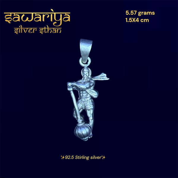 Veer Hanuman Gada Pendant – 9.25 Sterling Silver