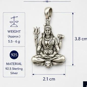 Shiv Ji 925 Silver Pendant