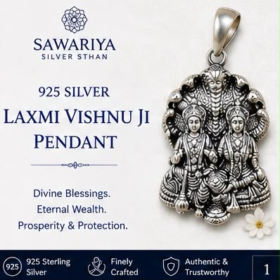 Laxmi Vishnu Ji 925 Silver Pendant
