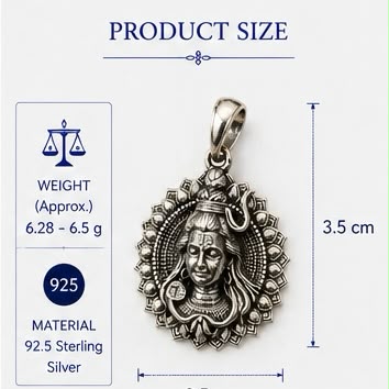 SHIV JI — 925 Silver Pendant