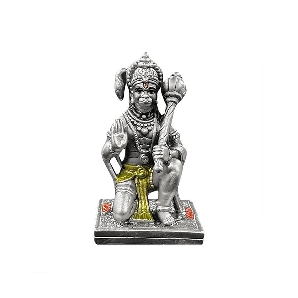 999 Silver Hanuman Idol for Office Desk & Car Dashboard