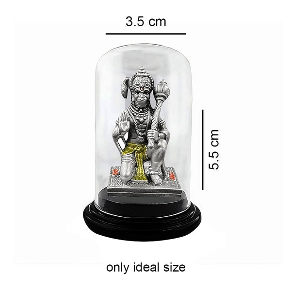 999 Silver Hanuman Idol for Office Desk & Car Dashboard