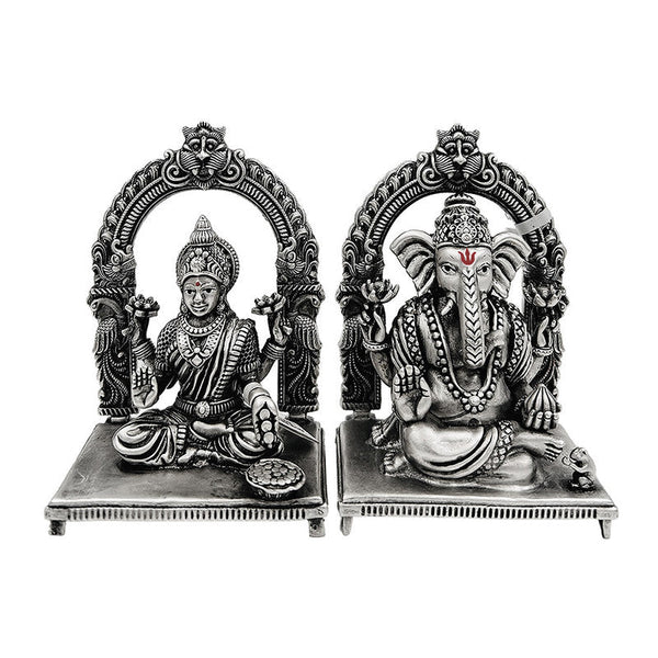 925 Silver Lakshmi Ganesha 3D Idol