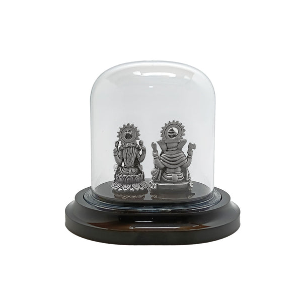 999 Silver Lakshmi Ganesh Ji for Office Desk & Car Dashboard