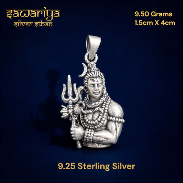 Divine Lord Shiva Trishul Pendant – 9.25 Sterling Silver