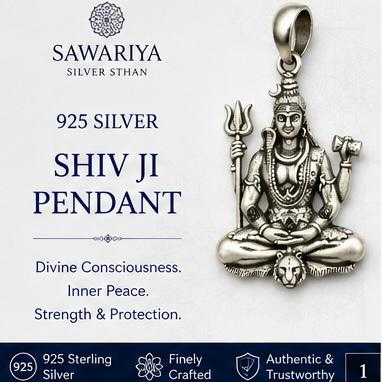 Shiv Ji 925 Silver Pendant