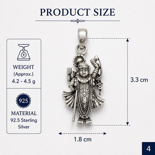 Shree Shrinath Ji 925 Silver Pendant
