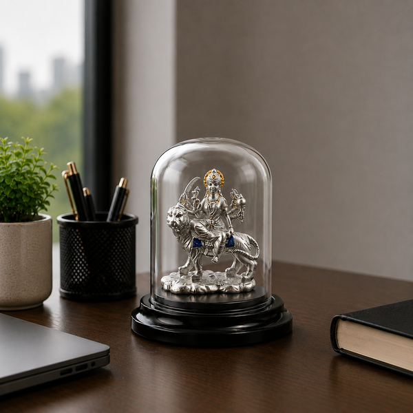 999 Silver Ambey Mata Idol for Office Desk & Car Dashboard